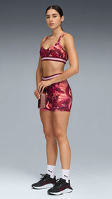 PUMA Floral ribbon low-support bra in ruby shimmer - Image 3