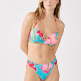 Etam hibiscus - tanga in blue/green print