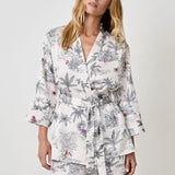 Etam selva - deshabille in blue green print