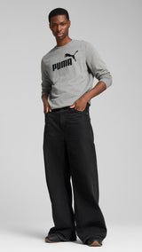 PUMA ESSENTIALS no. 1 logo crew in medium gray heather - Image 3