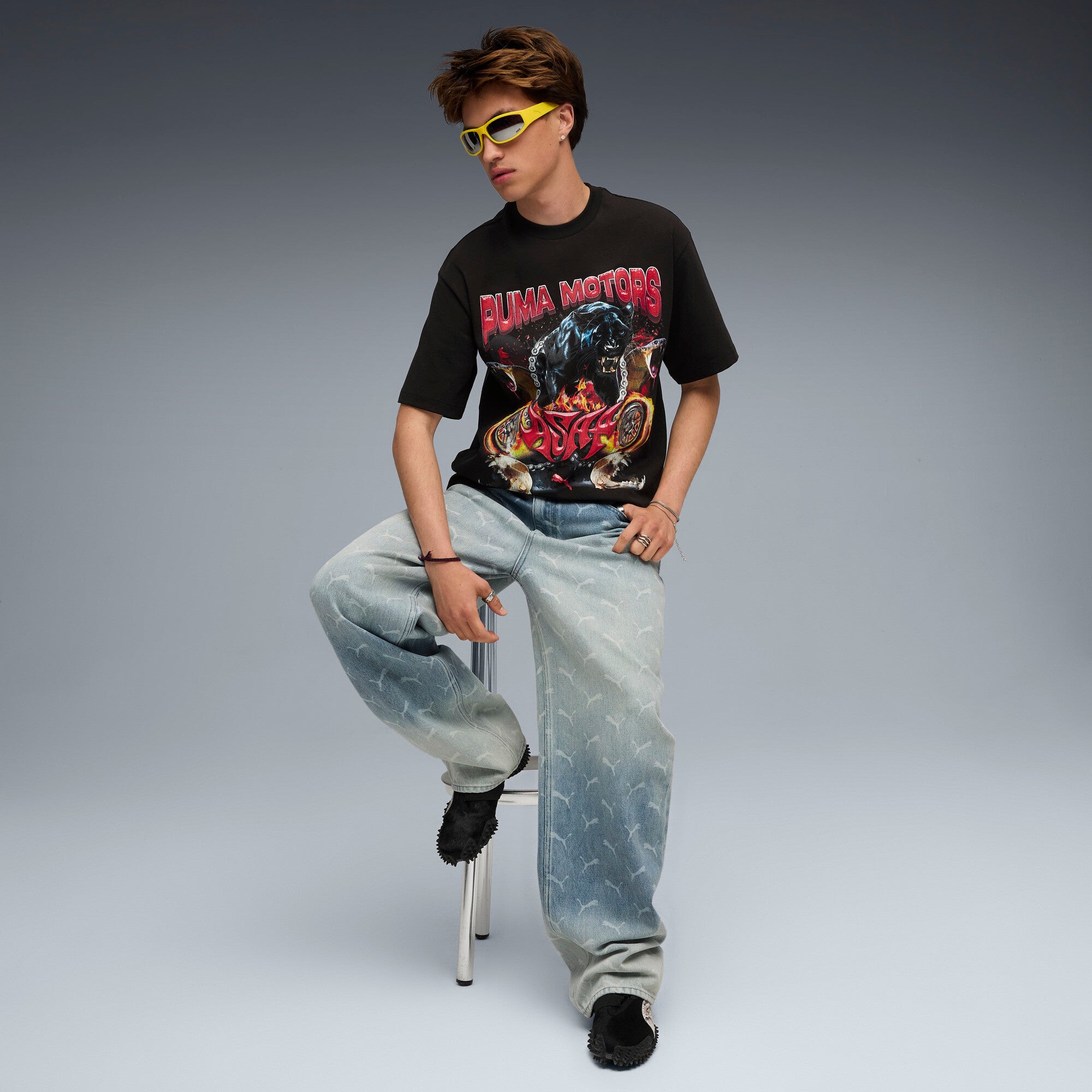 PUMA A$AP Rocky x PUMA motors tee in black - Image 3