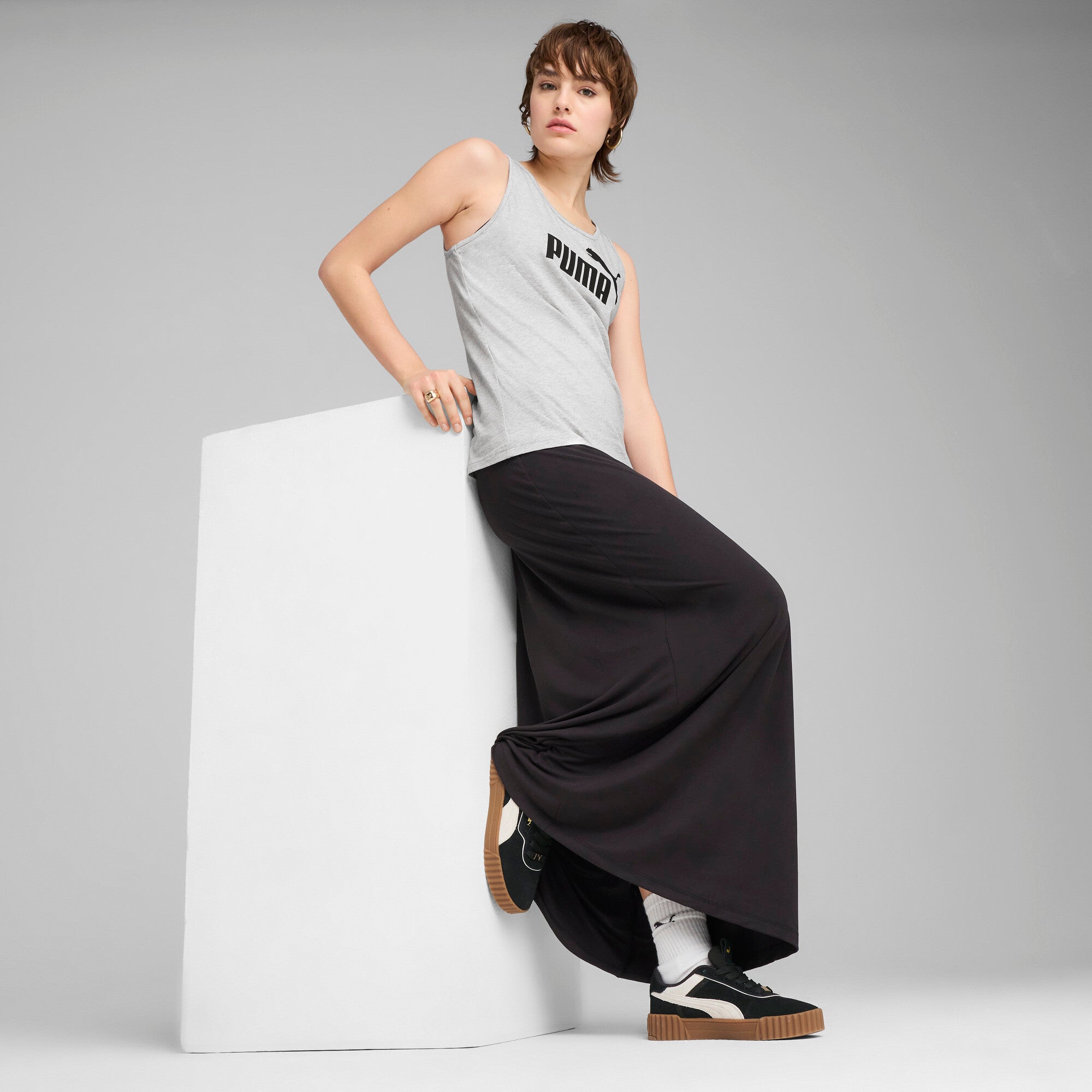 PUMA ESSENTIALS no. 1 logo tank in light gray heather - Image 3