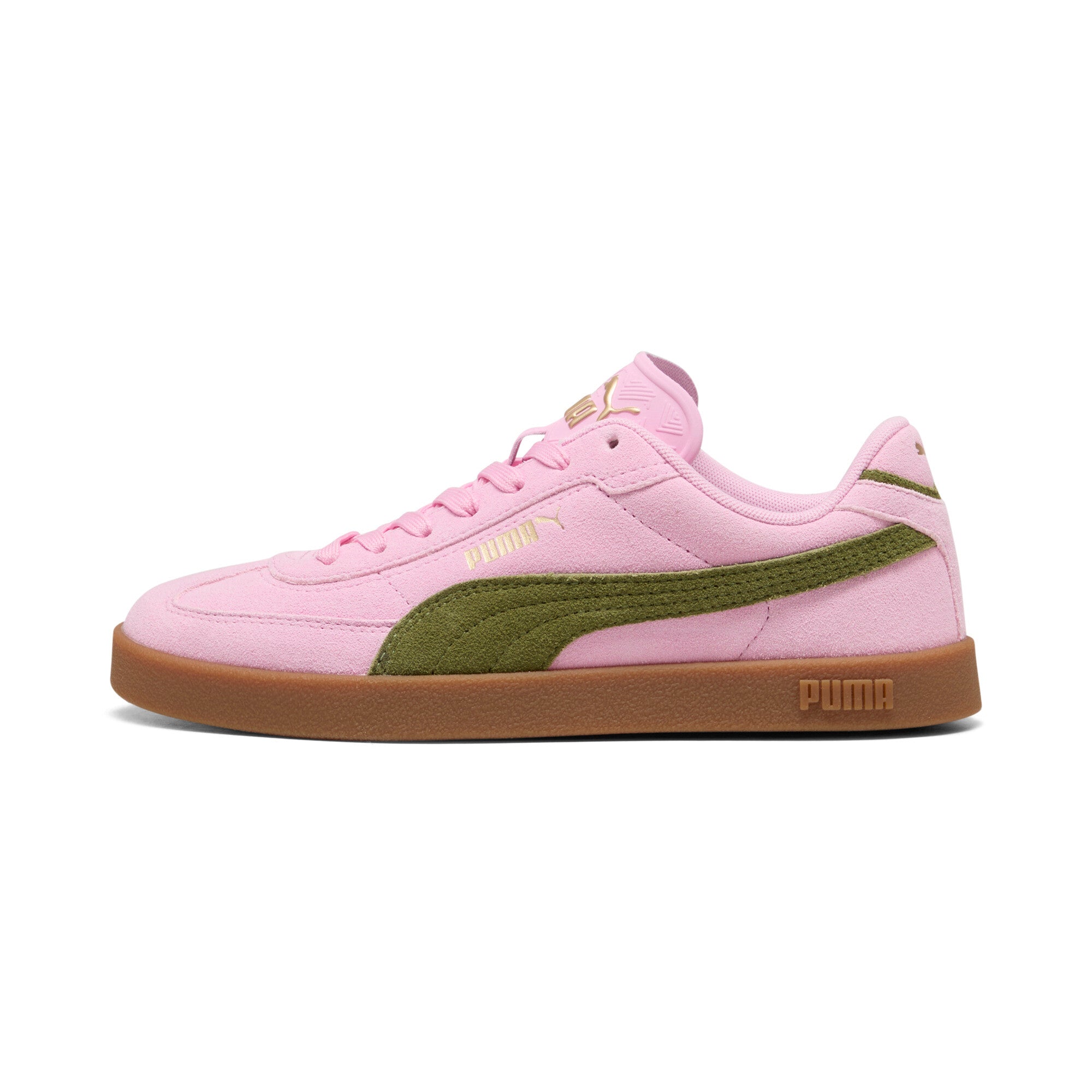 PUMA club II era sneakers unisex (400717) in pink shimmer and olive green - Image 3