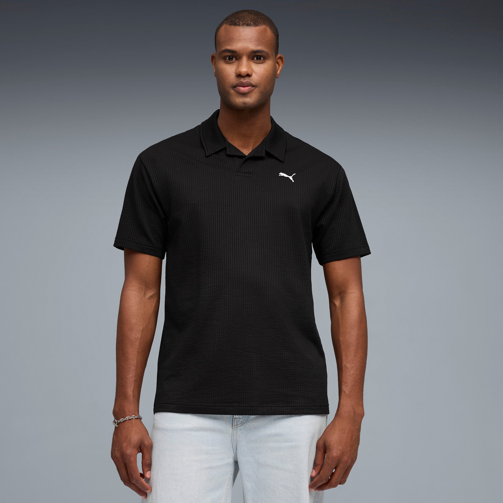 PUMA essentials elevated polo men in black - Image 3