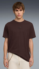 PUMA essentials small No.1 logo tee men in chocolate brown - Image 3