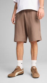 PUMA Premium ESS jacquard long line relaxed shorts 11" in totally taupe - Image 3