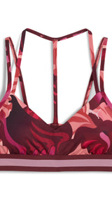 PUMA Floral ribbon low-support bra in ruby shimmer - Image 4