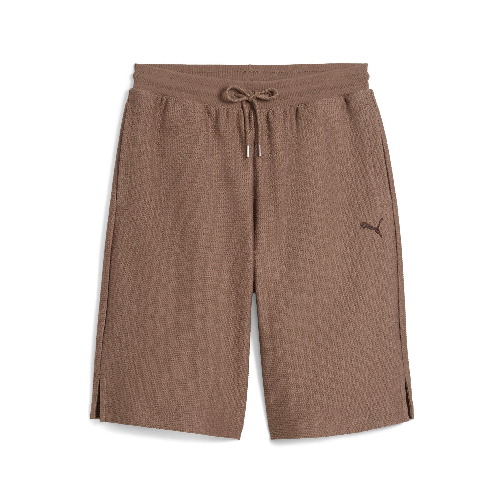 PUMA Premium ESS jacquard long line relaxed shorts 11" in totally taupe - Image 4