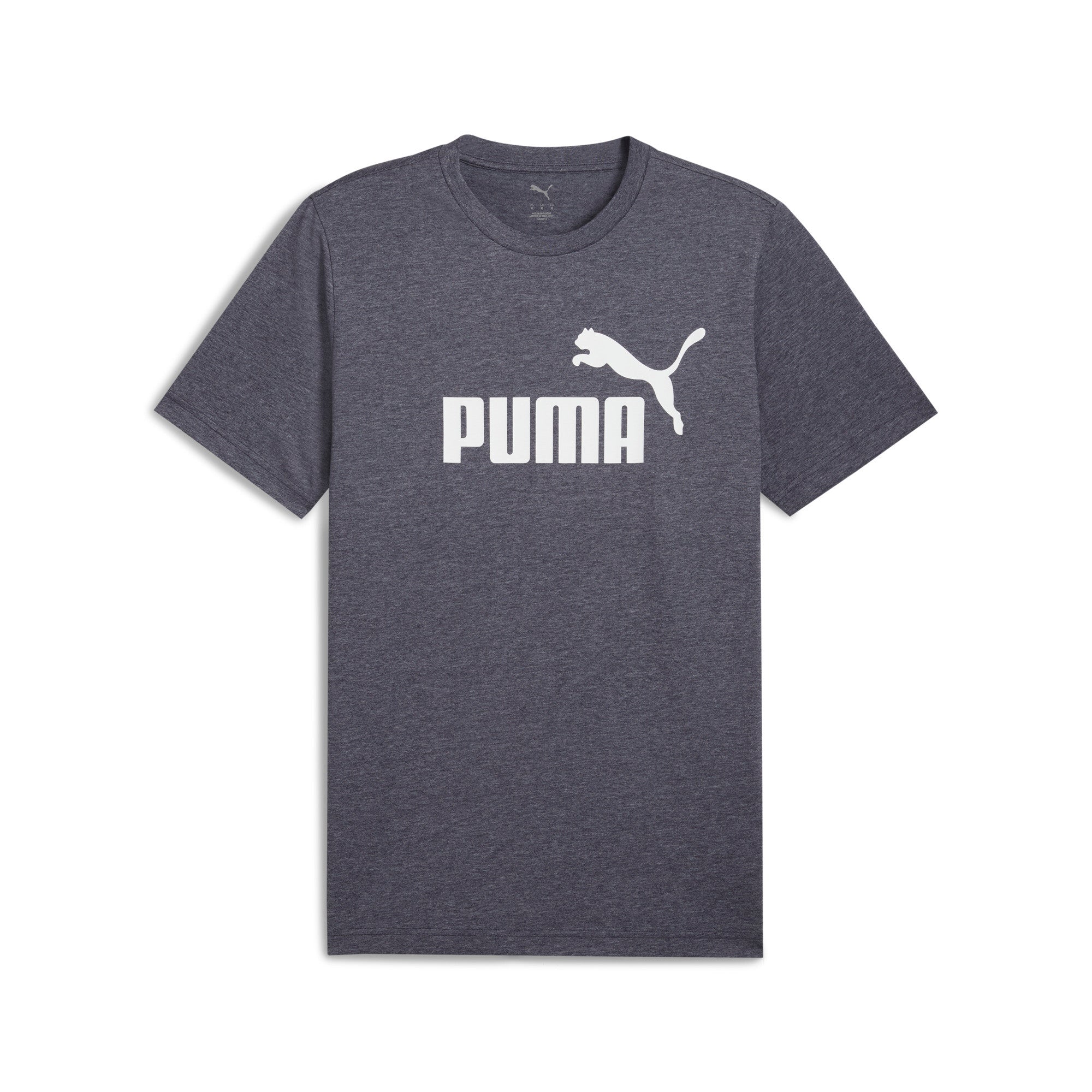 PUMA ESSENTIALS no. 1 logo heather tee in new navy - Image 4
