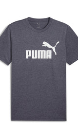 PUMA ESSENTIALS no. 1 logo heather tee in new navy - Image 4