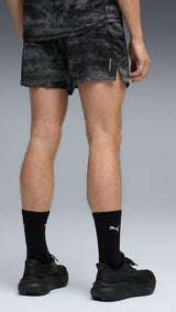 PUMA run velocity printed running 5" shorts men in black - Image 4
