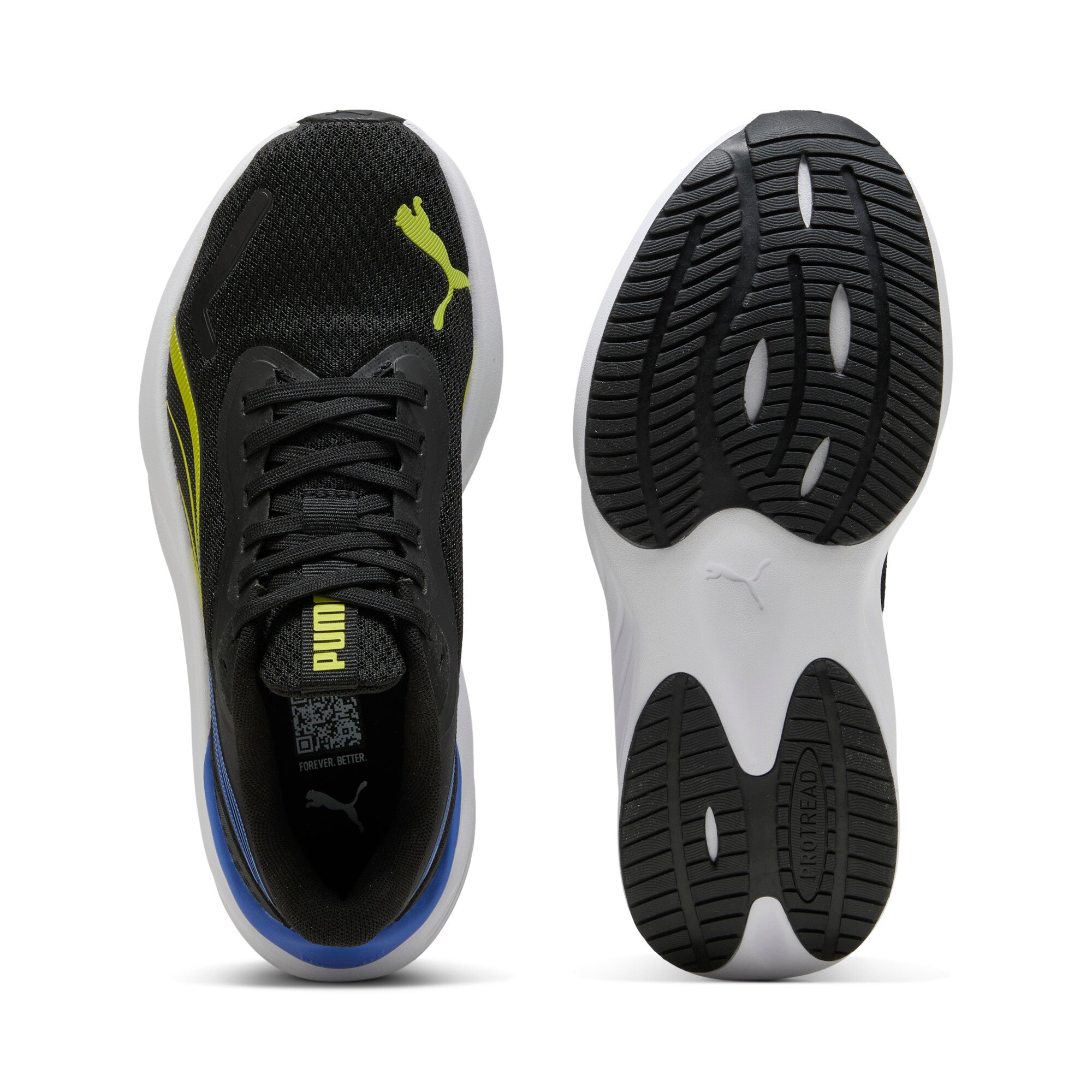 PUMA pounce lite running shoes youth in black and lime smash - Image 4