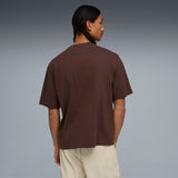 PUMA WARDROBE ESS boxy tee men in chocolate brown - Image 4