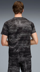 PUMA run velocity printed tee men in black - Image 4