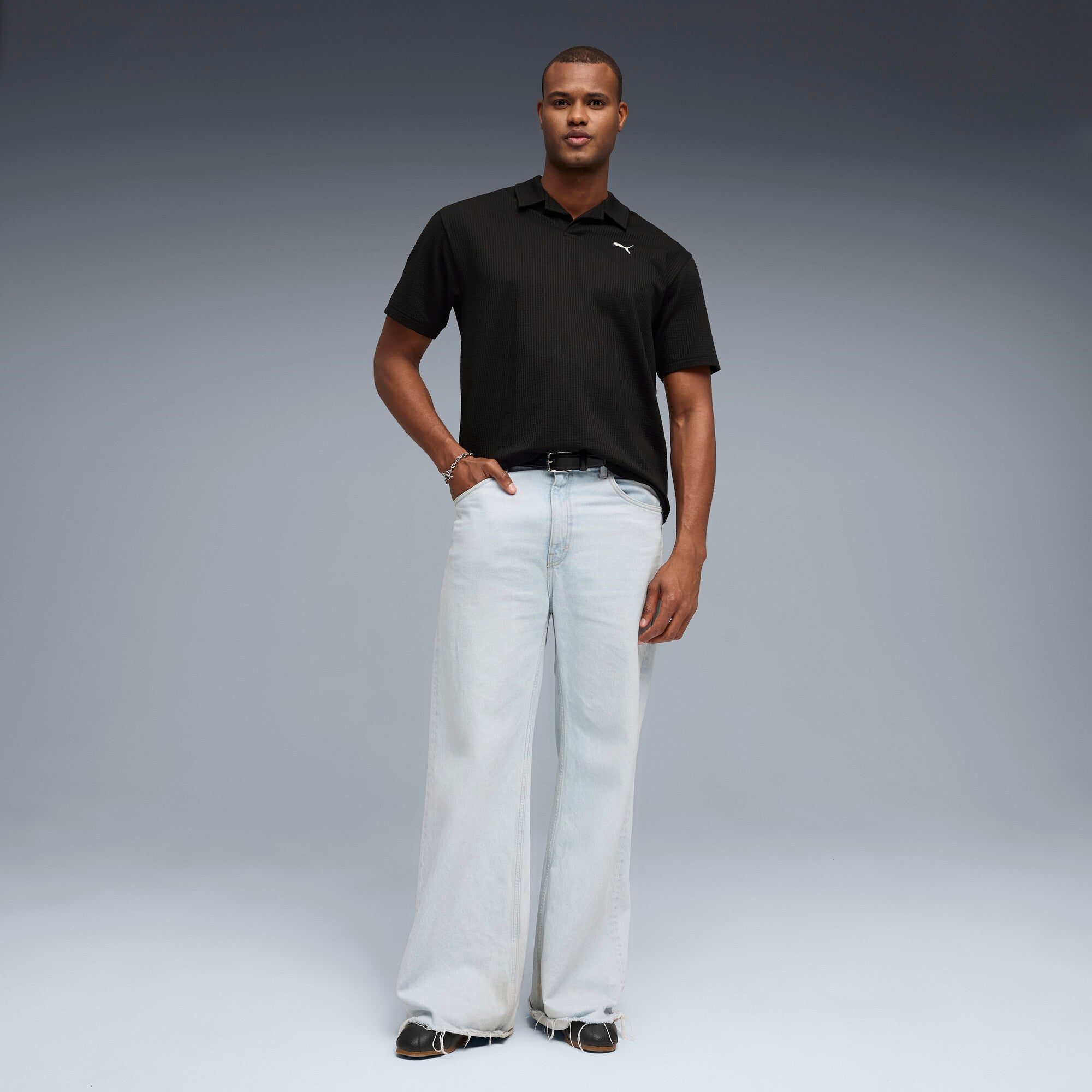 PUMA essentials elevated polo men in black - Image 5
