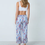 Etam bacio - pantalon 7/8 in blue/green print