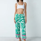 Etam faeza - pantalon 7/8 in blue/green print