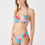 Etam hibiscus - push up in blue/green print