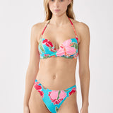 Etam hibiscus - tanga in blue/green print