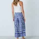Etam mailan - pantalon 7/8 in blue/green print