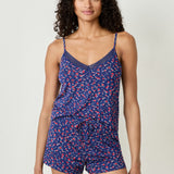 Etam molly fleurs - caraco in navy