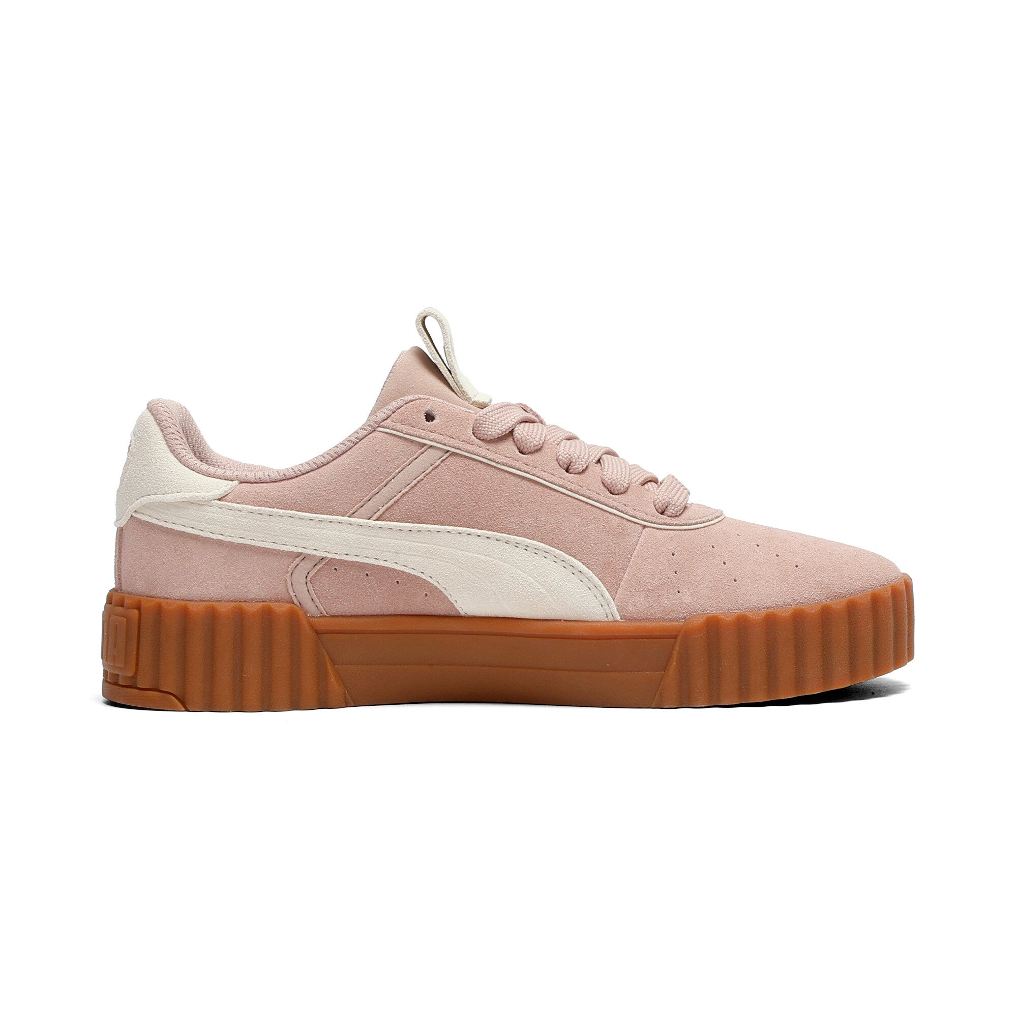 PUMA carina 3.0 luxe suede sneakers women in rose latte and alpine snow - Image 5