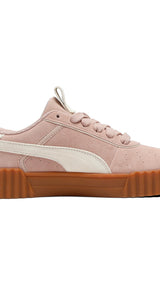 PUMA carina 3.0 luxe suede sneakers women in rose latte and alpine snow - Image 5