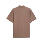 PUMA Premium ESSENTIALS relaxed jacquard polo in totally taupe - Image 5