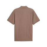 PUMA Premium ESSENTIALS relaxed jacquard polo in totally taupe - Image 5