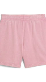 PUMA ESSENTIALS wash high-waist 5" shorts in poised pink - Image 5