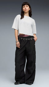 PUMA WARDROBE essentials oversized short tee women in white glow heather - Image 5