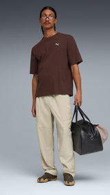 PUMA WARDROBE ESS boxy tee men in chocolate brown - Image 5