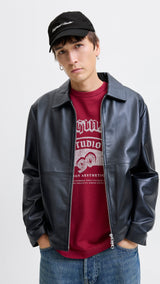 JACK & JONES JACFRAME norrebro cap in black - Image 1