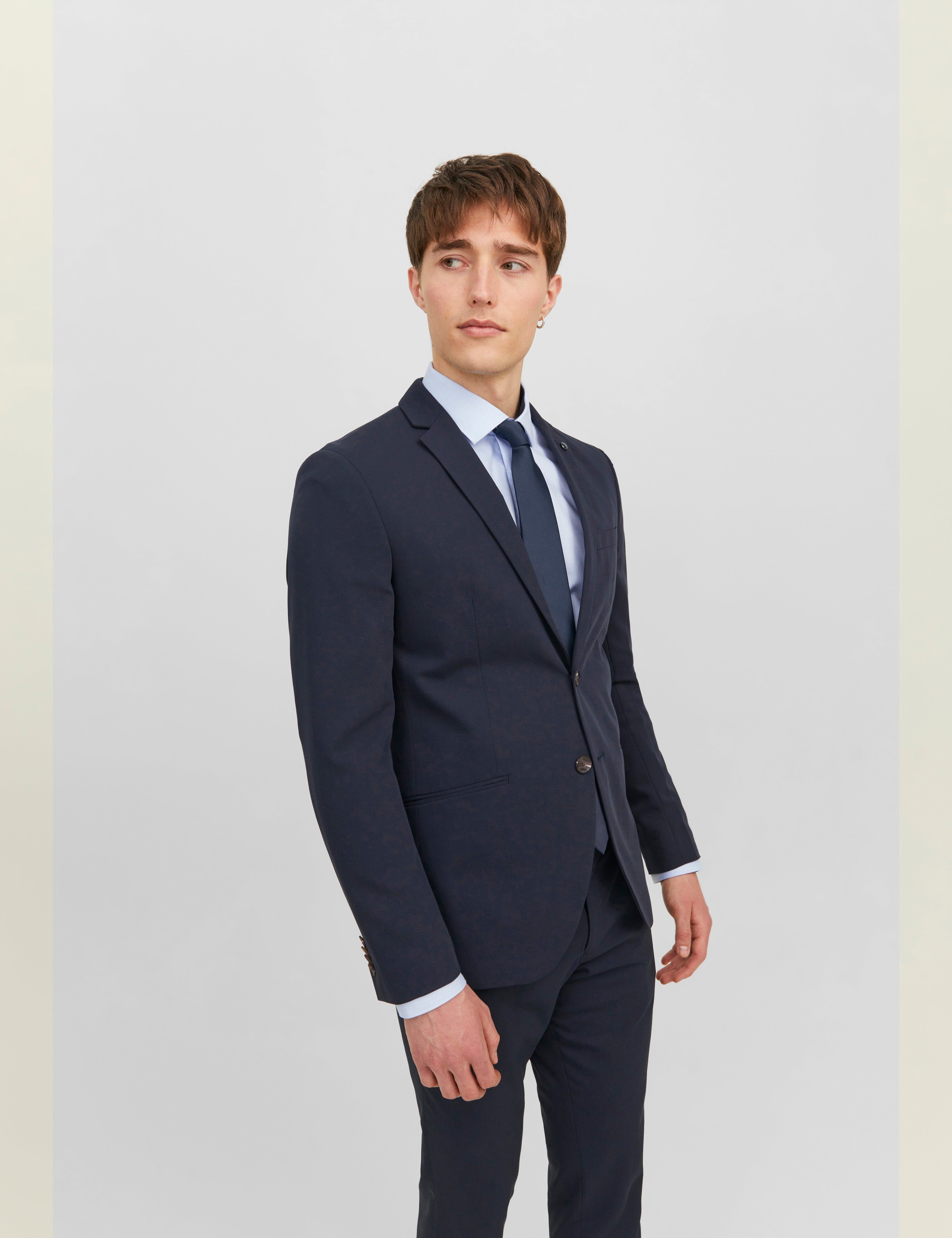 JACK & JONES JACSOLID tie in navy blazer - Image 1