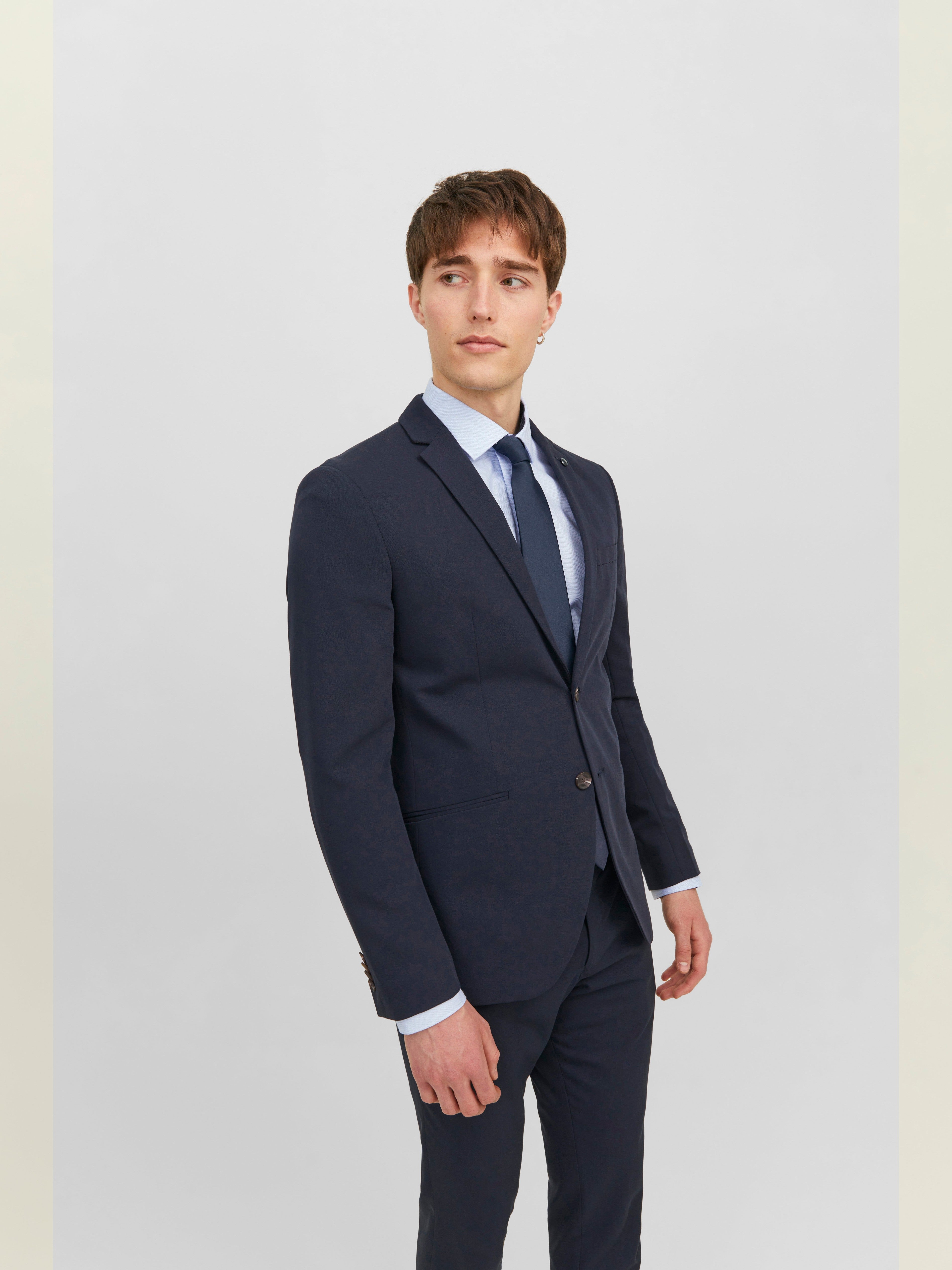 JACK & JONES JACSOLID tie in navy blazer - Image 1