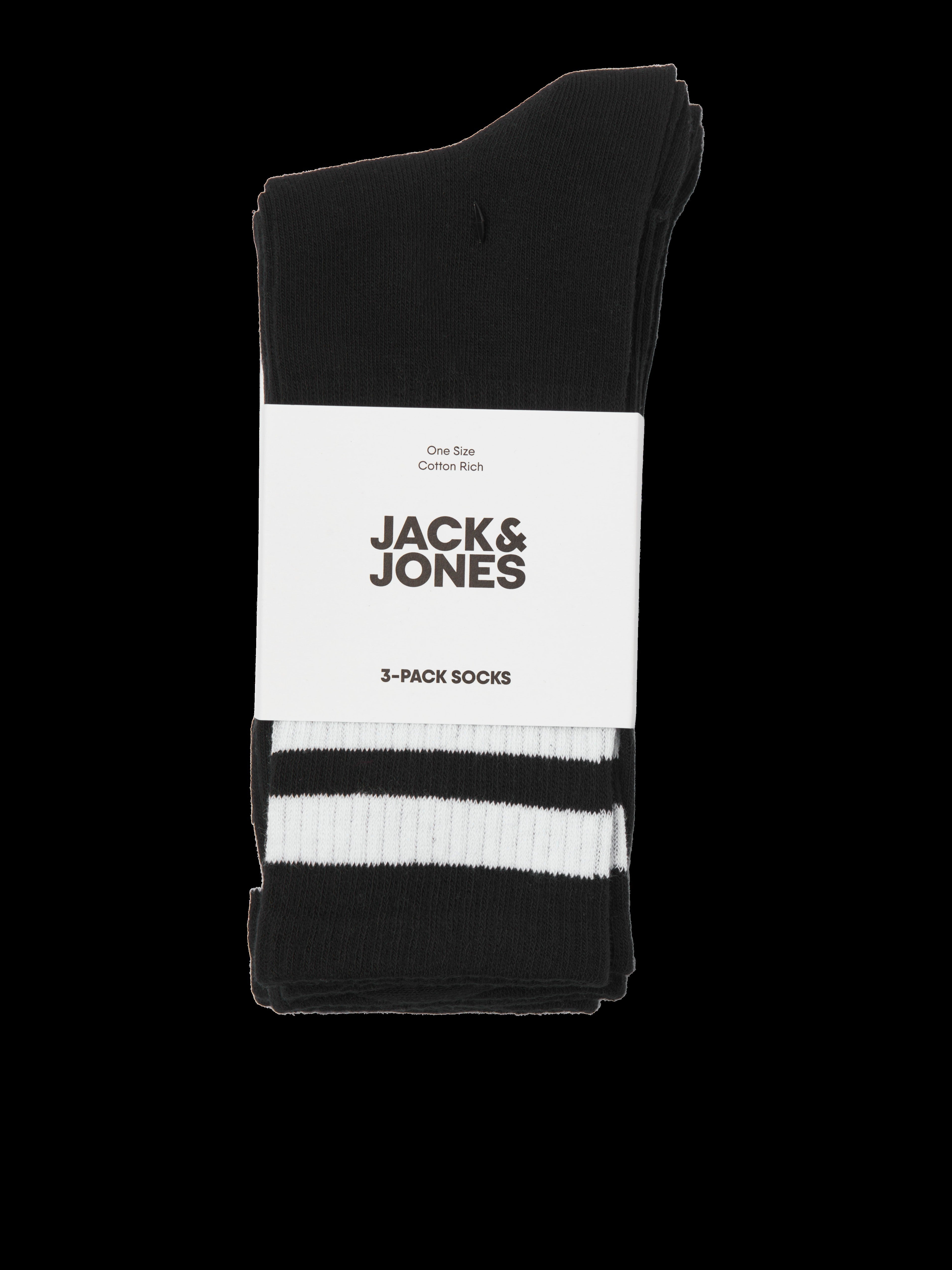 JACK & JONES JACTRAVIS tennis sock pack in black - Image 3