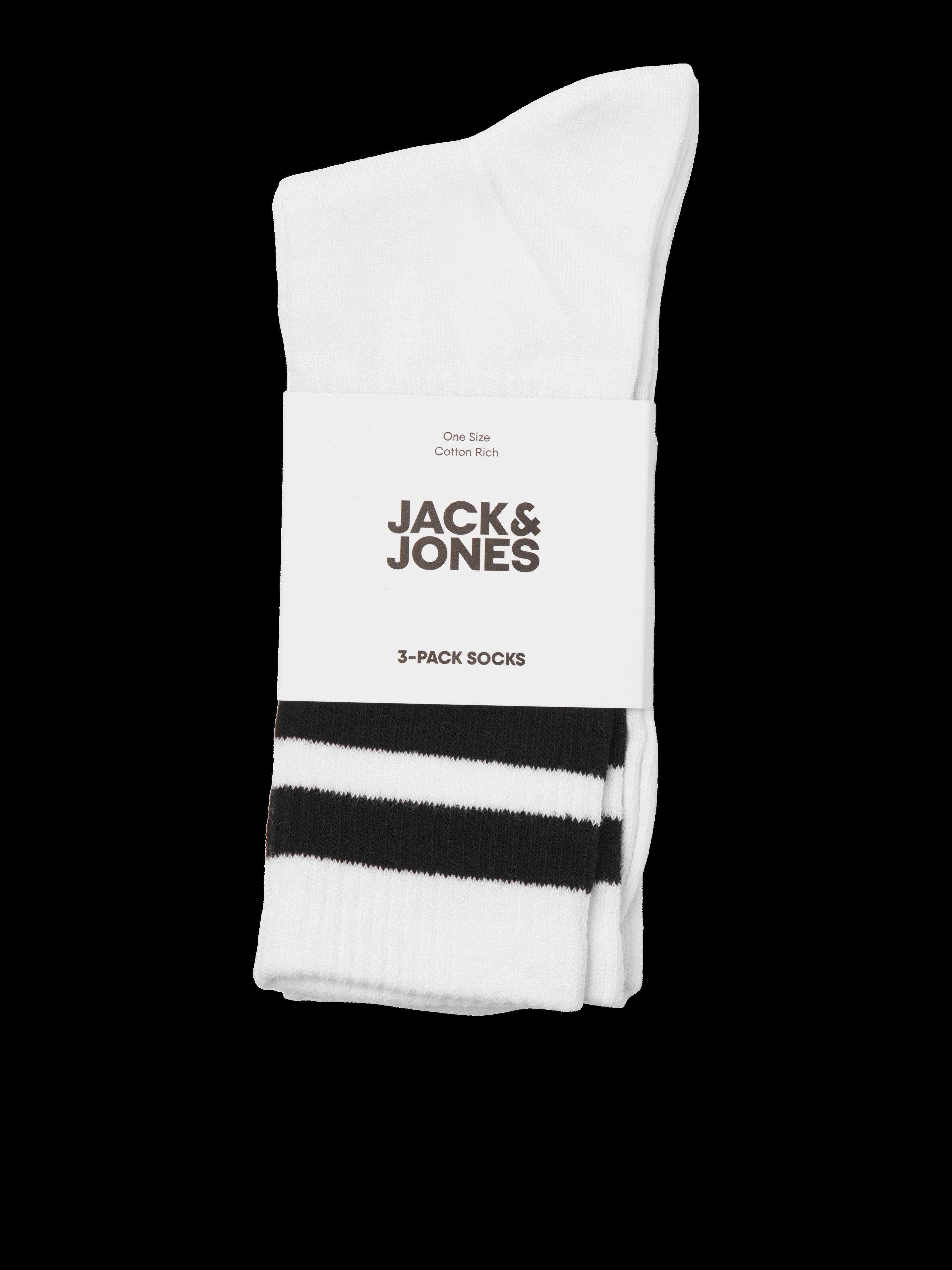 JACK & JONES JACTRAVIS tennis sock pack in white - Image 4