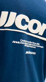 JACK & JONES JCOCLUB back text print tee crew neck - poseidon