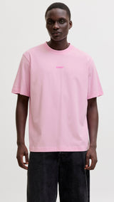 JACK & JONES JCOCLUB back text print tee crew neck - sweet corn