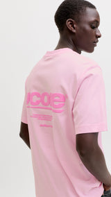 JACK & JONES JCOCLUB back text print tee crew neck - sweet corn