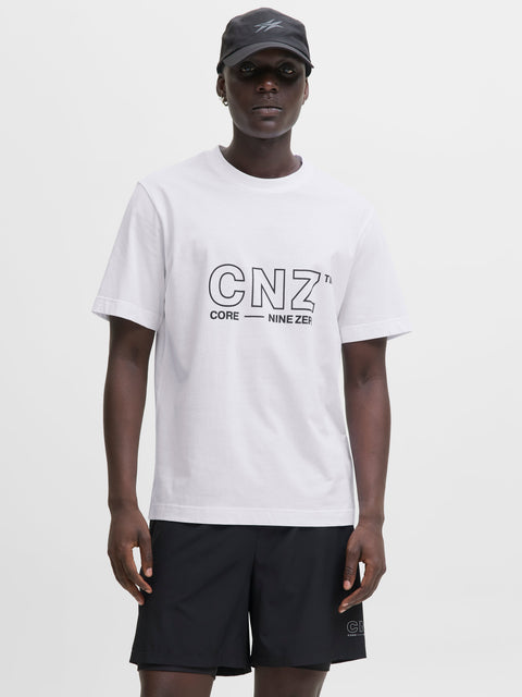 JACK & JONES JCOCNZAMSTERDAM branding t-shirt in bright white