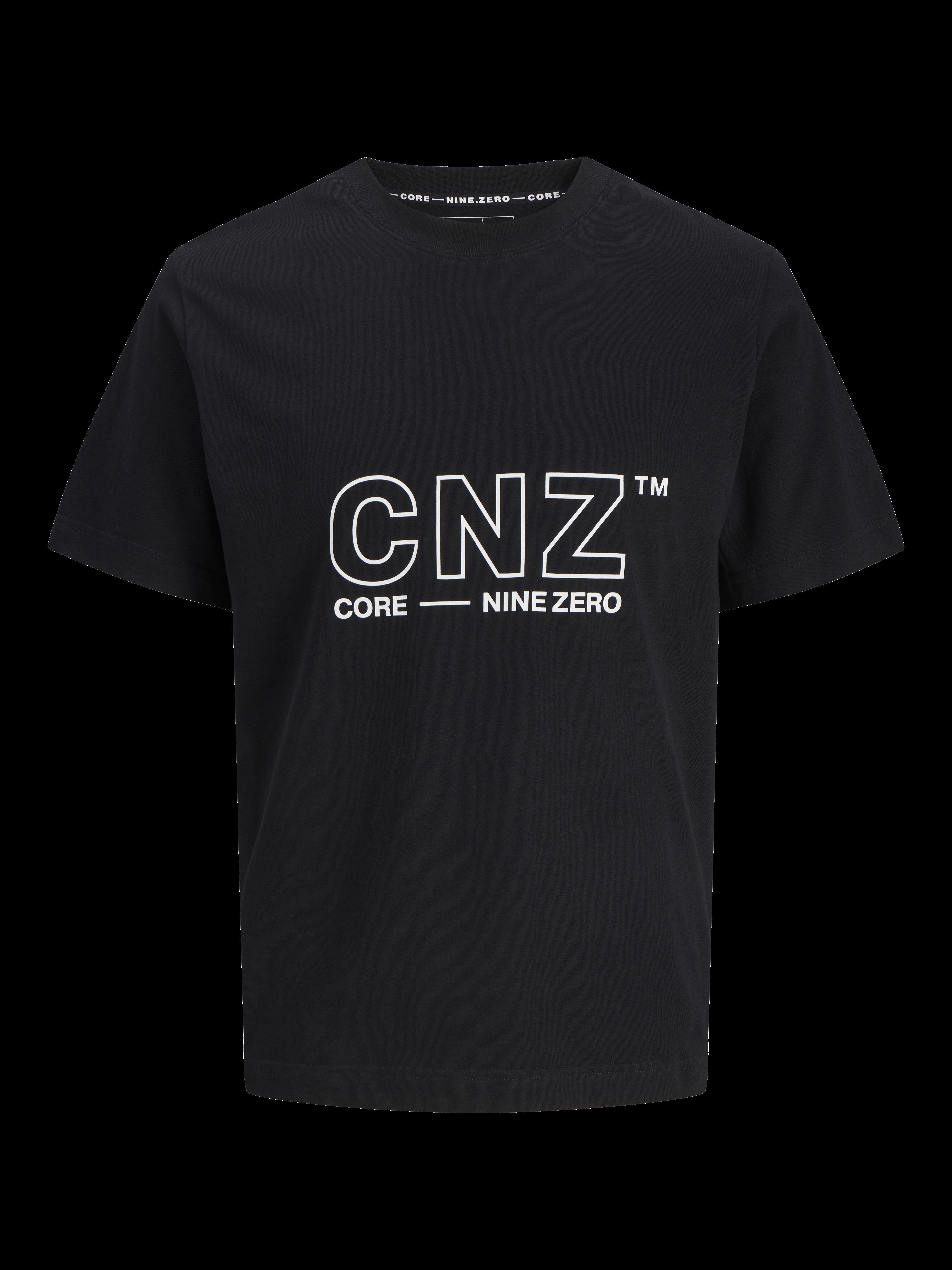 JACK & JONES JCOCNZAMSTERDAM branding t-shirt in black - Image 3