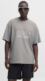 JACK & JONES JCOCNZAMSTERDAM branding t-shirt in gray flannel - Image 1