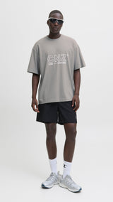 JACK & JONES JCOCNZAMSTERDAM branding t-shirt in gray flannel - Image 5