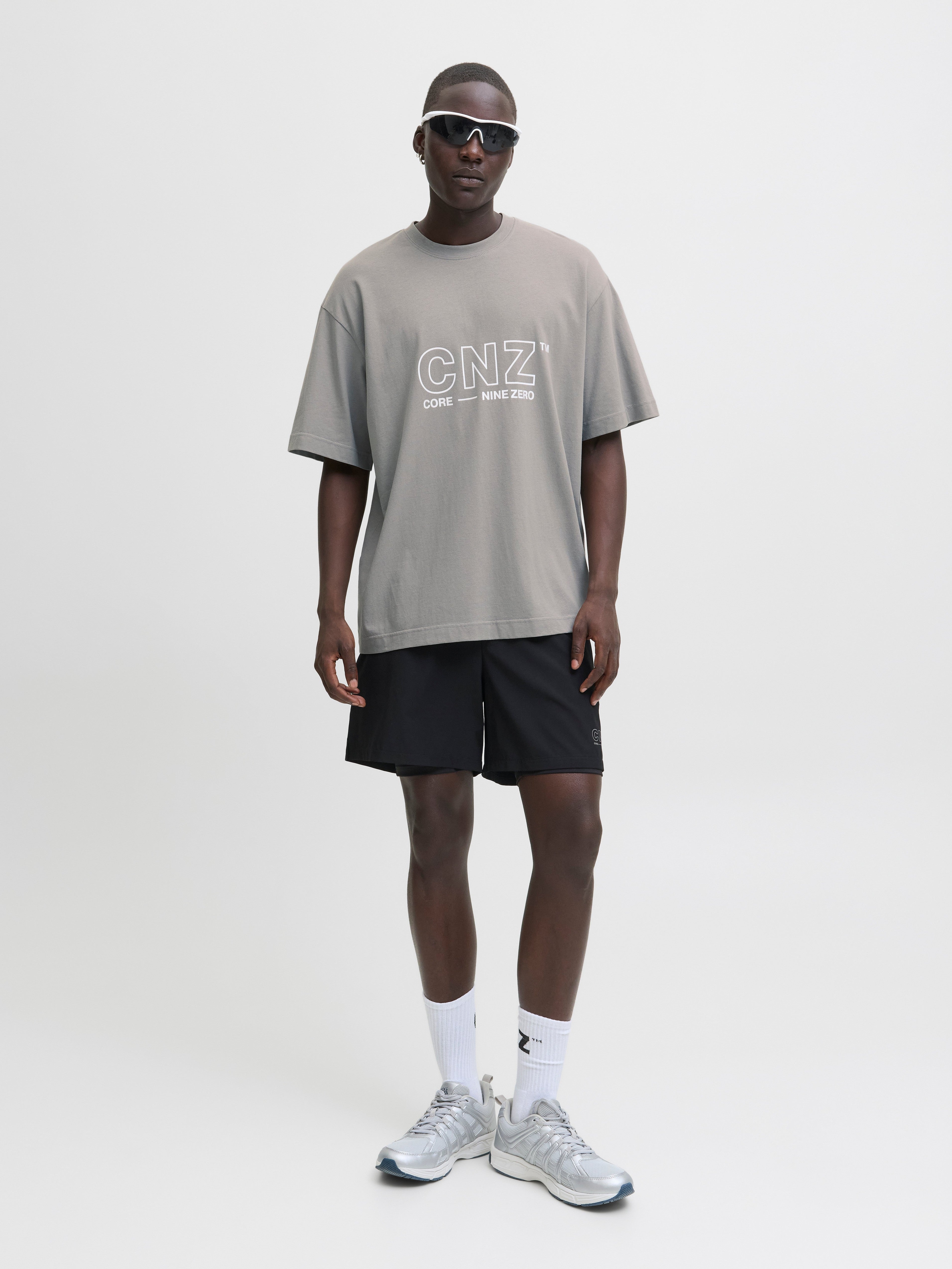 JACK & JONES JCOCNZAMSTERDAM branding t-shirt in gray flannel - Image 5