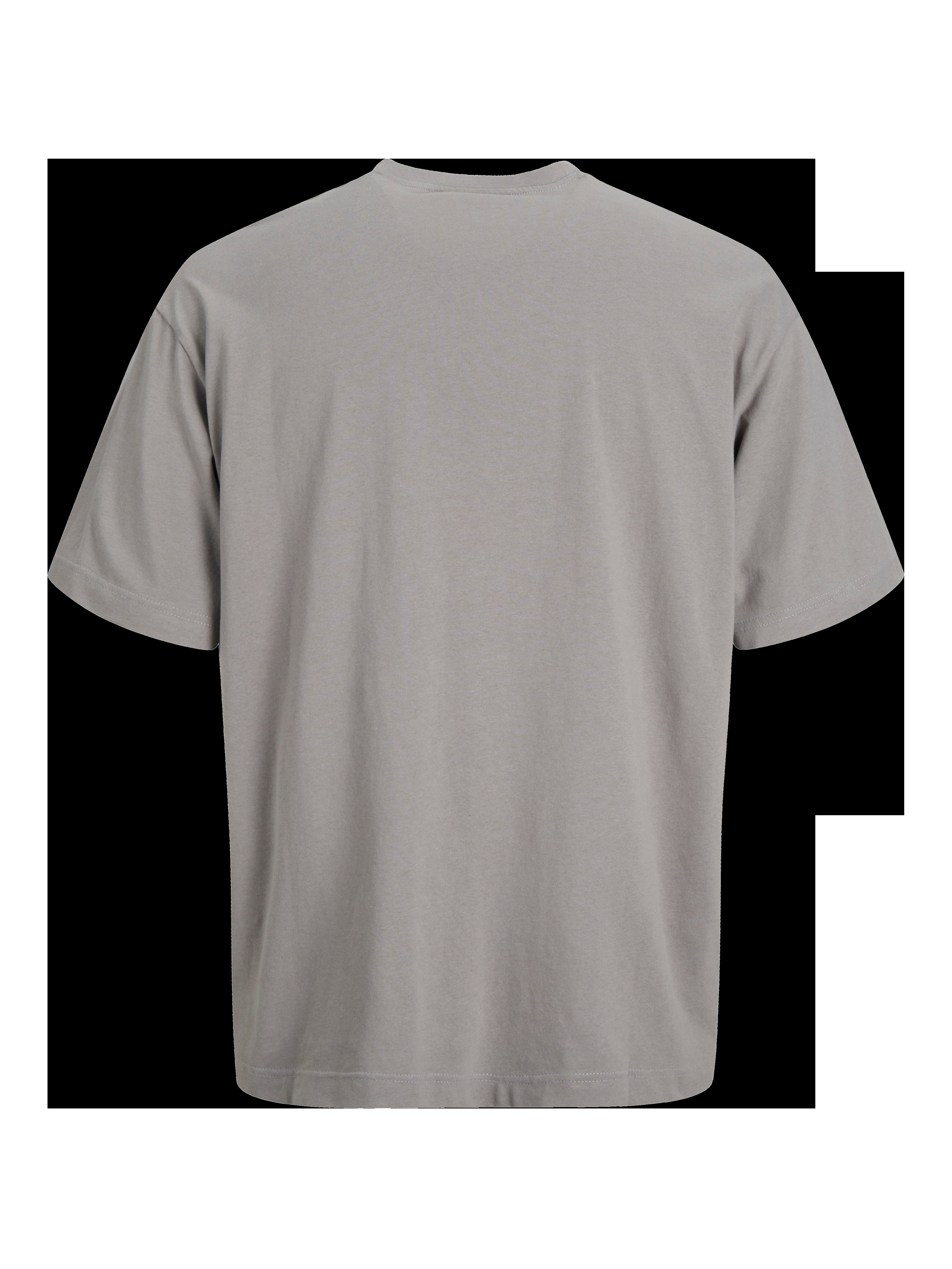 JACK & JONES JCOCNZAMSTERDAM branding t-shirt in gray flannel - Image 4