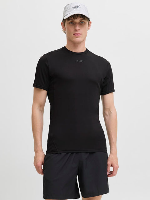 JACK & JONES JCOCNZ baselayer tee in black