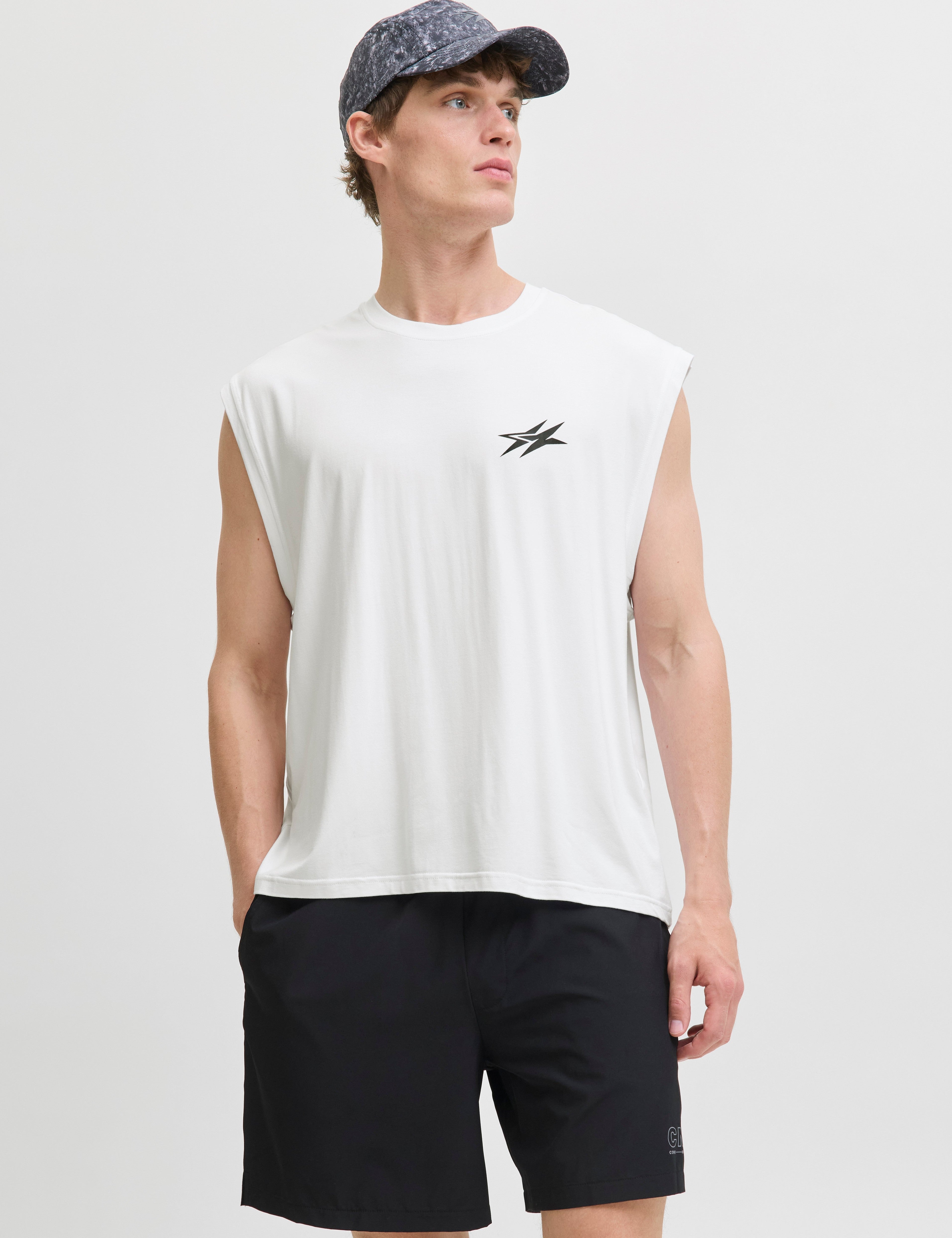 JACK & JONES JCOCNZ berlin tank top in bright white - Image 1