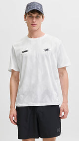 JACK & JONES JCOCNZ paris t-shirt in bright white main 3 - Image 1