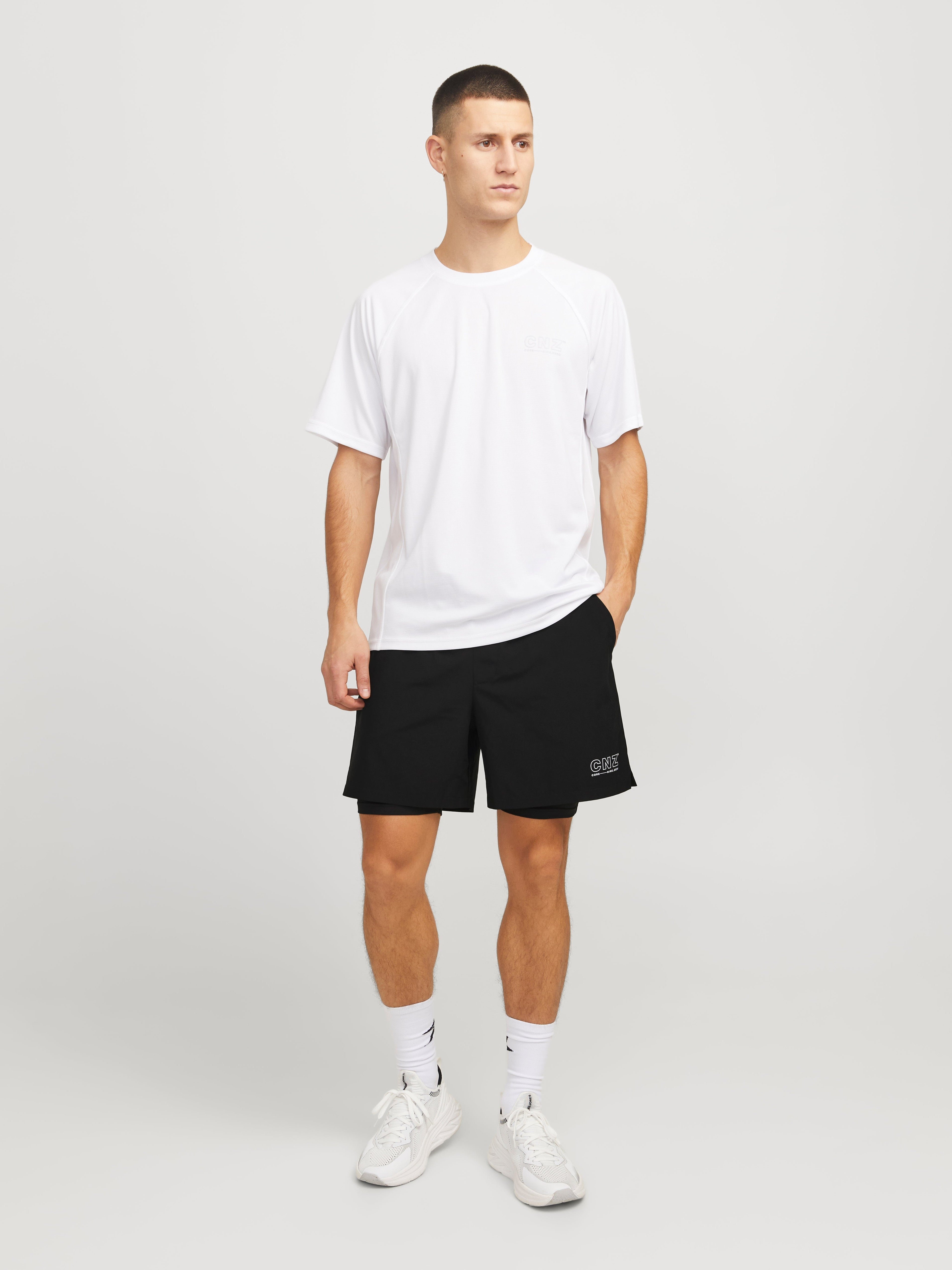 JACK & JONES JCOCNZ shorts with inner tights in black - Image 5